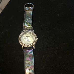 Chico's Multicolor Iridescent Watch with Silver Details
